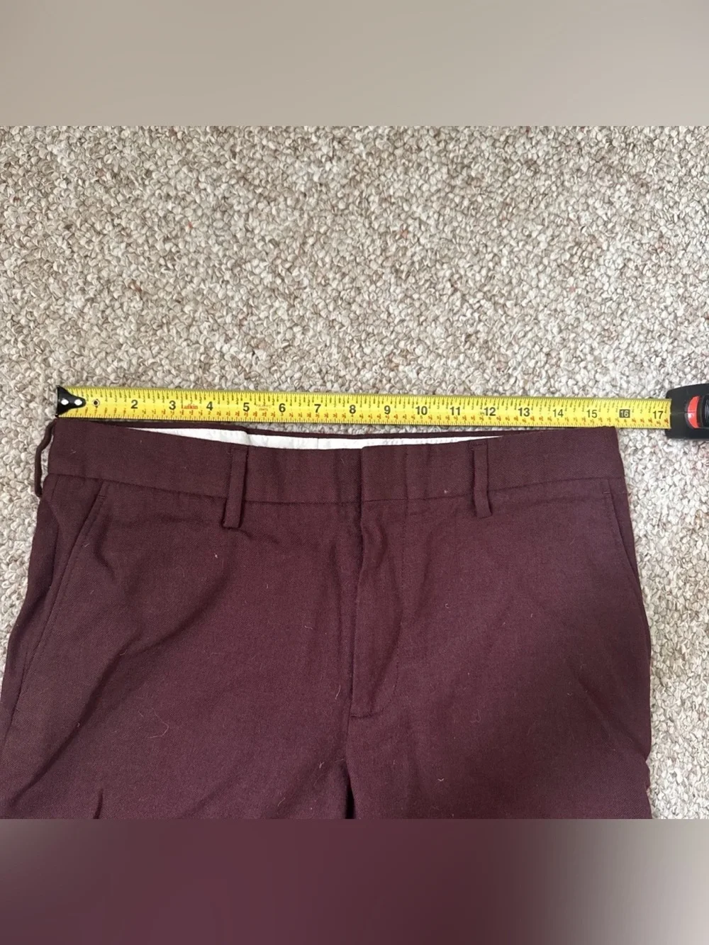 J. Crew Men's Burgundy Wool Bowery Dress Pants 31x30